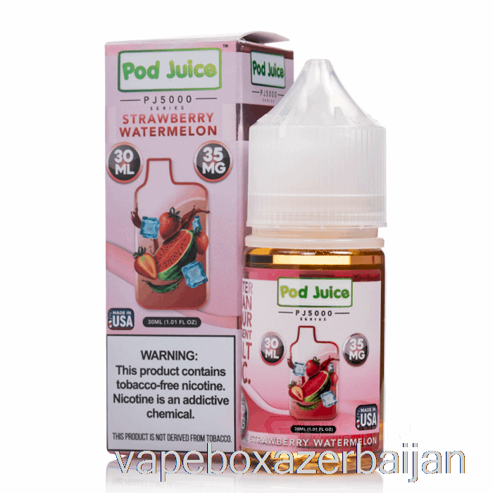 E-Juice Vape Strawberry Watermelon - Pod Juice PJ5000 - 30mL 35mg
